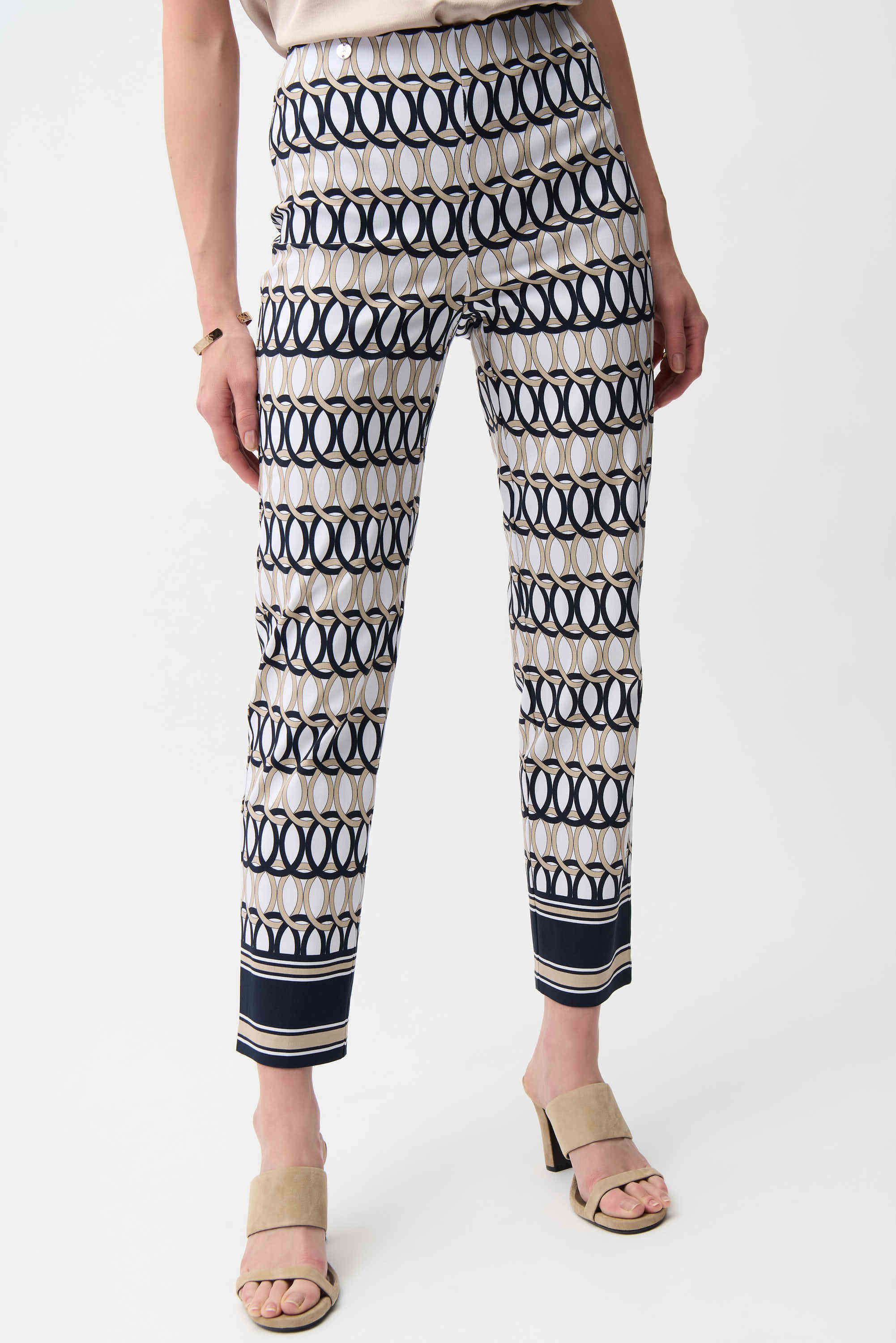 Joseph Ribkoff Millennium Geometric Print Straight Pull-On Pants-261222