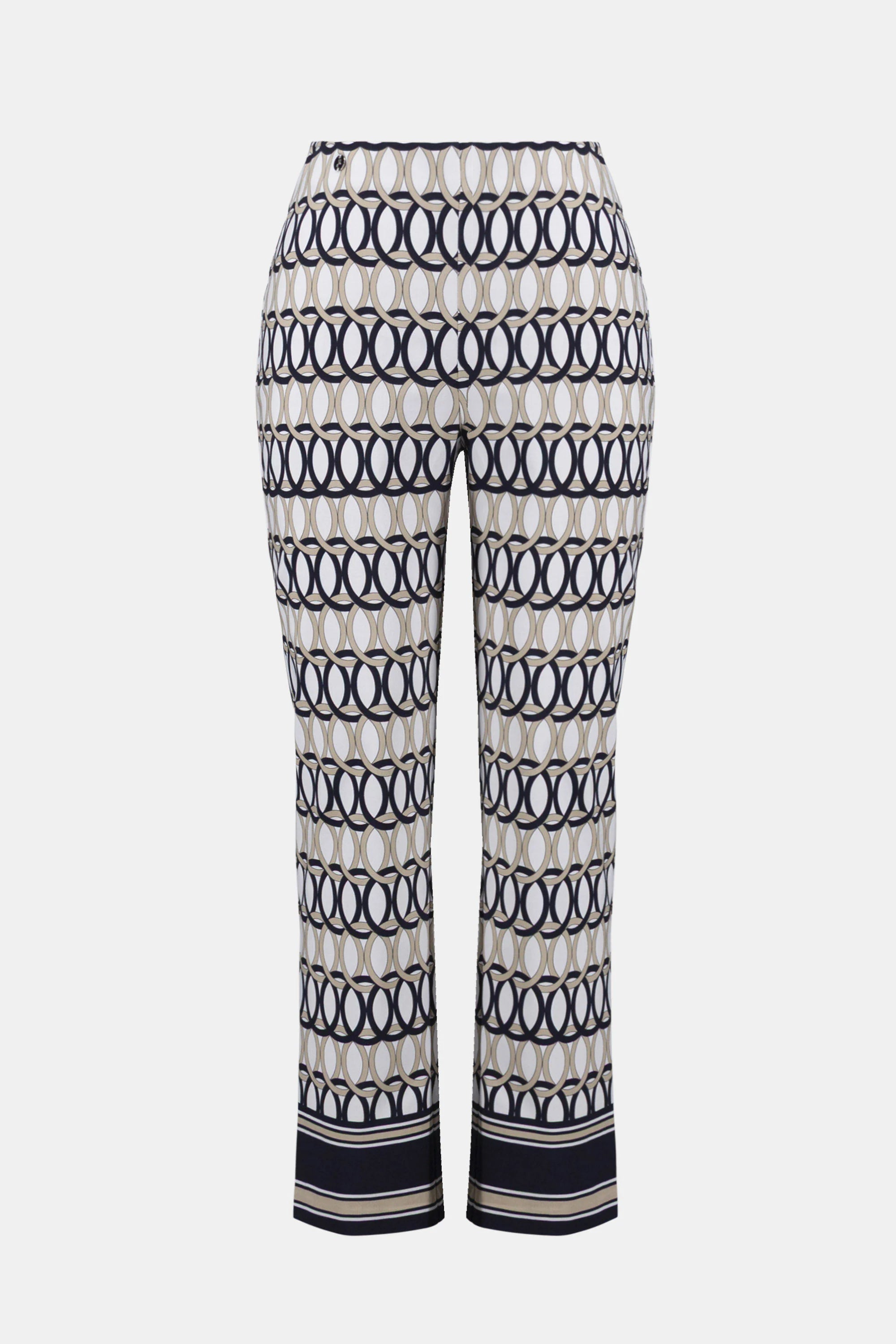 Joseph Ribkoff Millennium Geometric Print Straight Pull-On Pants-261222