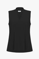 Silky Knit Sleeveless Trapeze Top With V-necklineline