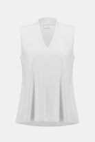 Silky Knit Sleeveless Trapeze Top With V-necklineline