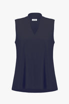 Silky Knit Sleeveless Trapeze Top With V-necklineline