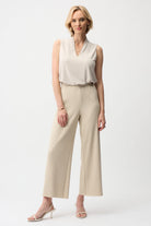 Silky Knit Sleeveless Trapeze Top With V-necklineline