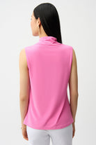 Silky Knit Sleeveless Trapeze Top With V-necklineline