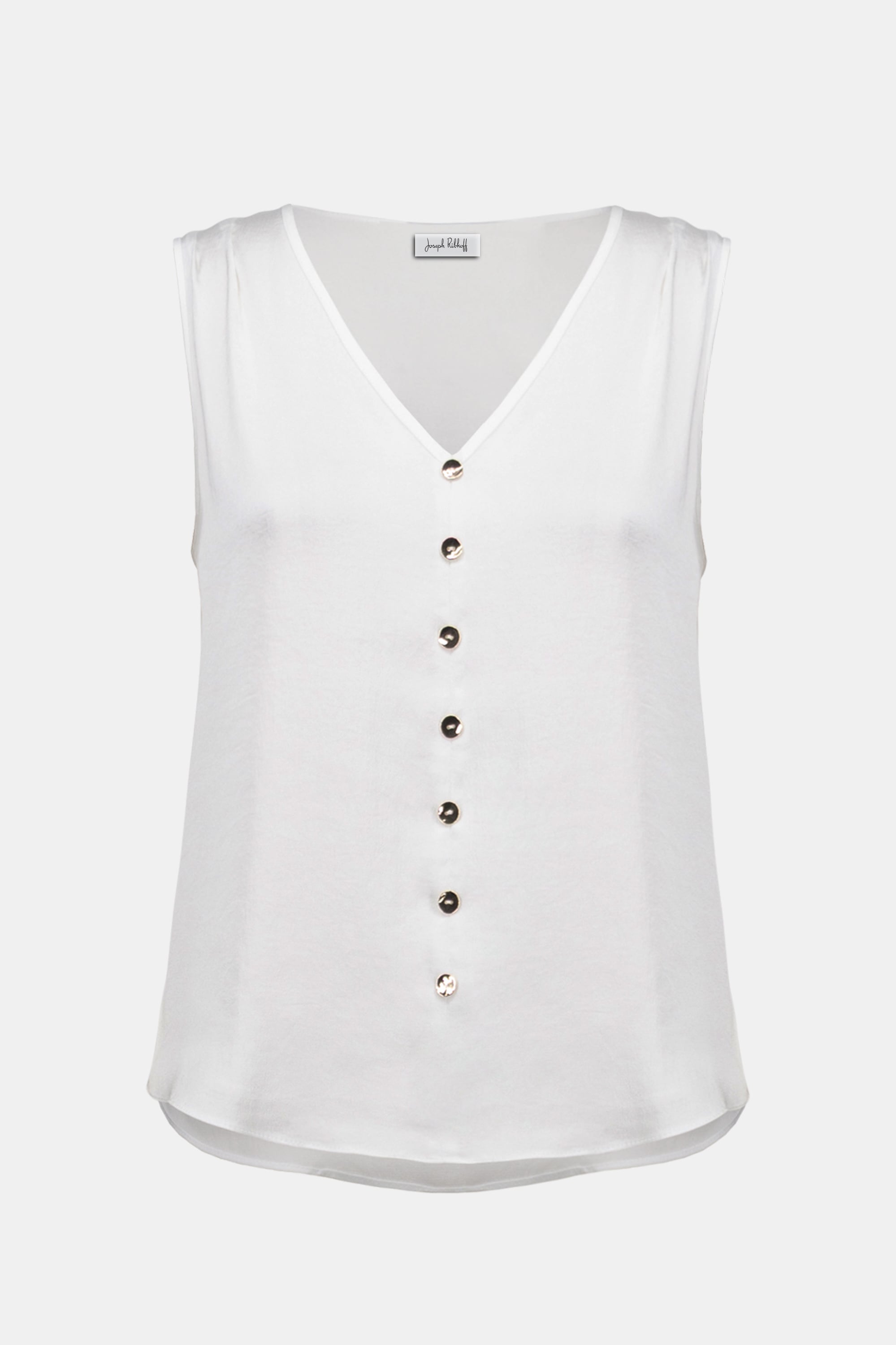 Recycled Satin Boxy Top With Gold Buttons
