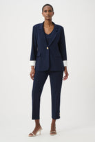 Silky Knit Crop Pull-On Pants With Gold Buttons
