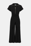 Joseph Ribkoff Silky Knit Culotte Jumpsuit With Gold Zipper-261255