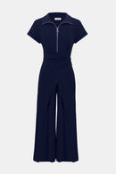 Joseph Ribkoff Silky Knit Culotte Jumpsuit With Gold Zipper-261255