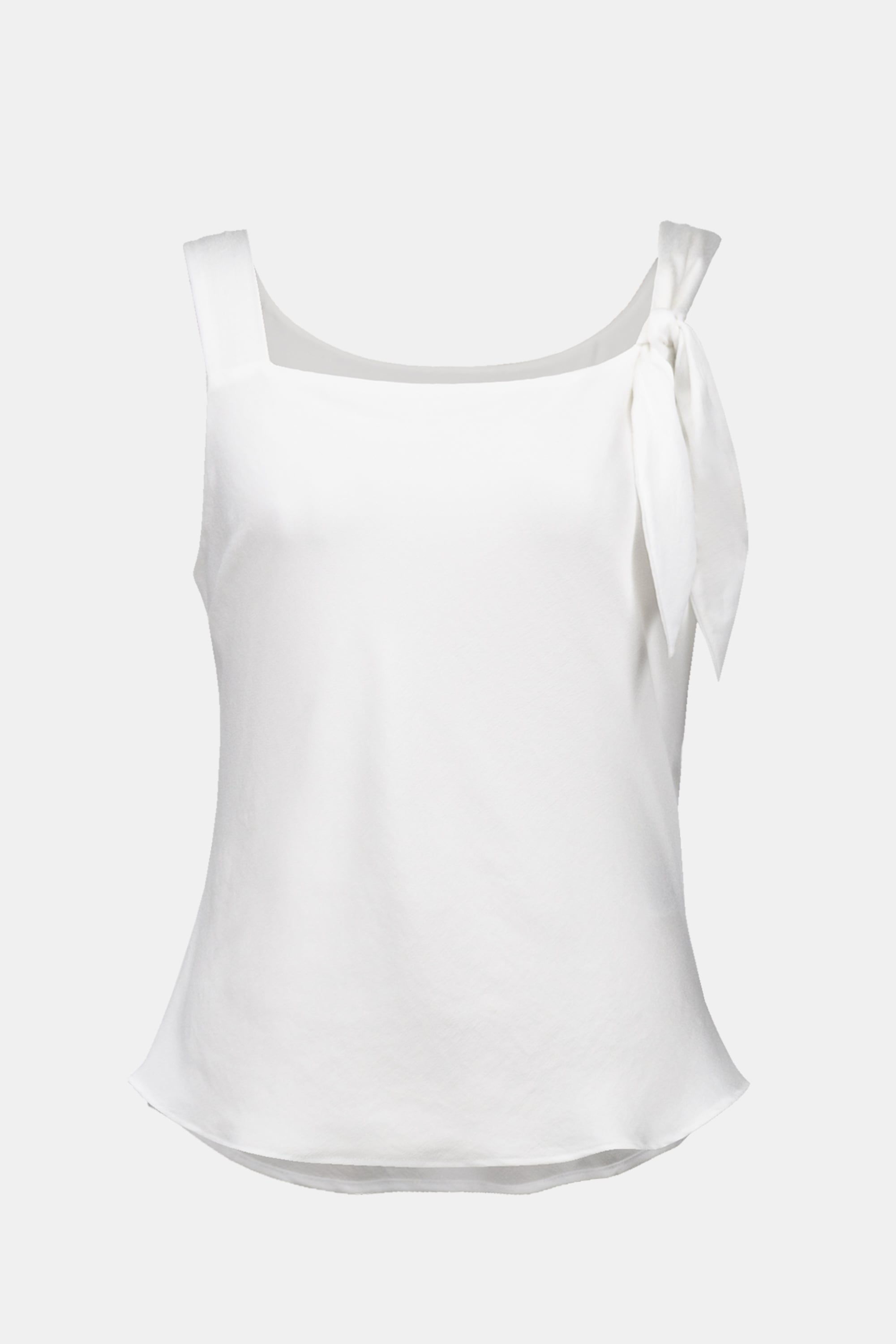 Recycled Satin Fitted Sleeveless Top With Shoulder Knot Detail