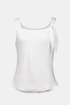 Recycled Satin Fitted Sleeveless Top With Shoulder Knot Detail