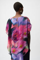 Recycled Chiffon Floral Print Asymmetrical Layered Top