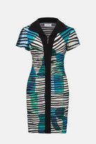 Cascade Knit Geometric Print Sheath Dress