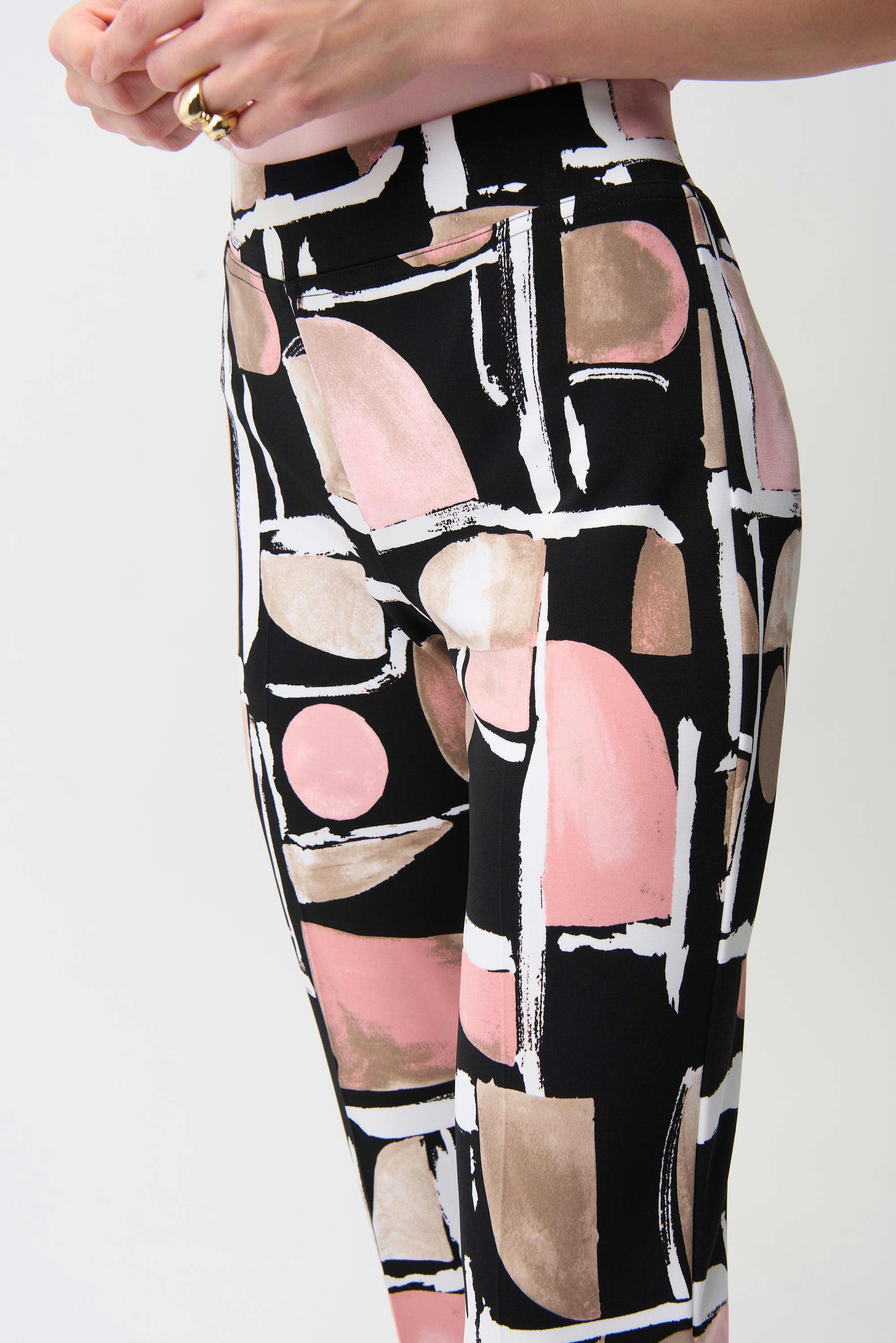 Joseph Ribkoff Silky Knit Abstract Print Straight Pull-On Pants-261309
