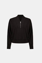 Scuba Jersey Boxy Sweatshirt With High Collar and Front Zipper