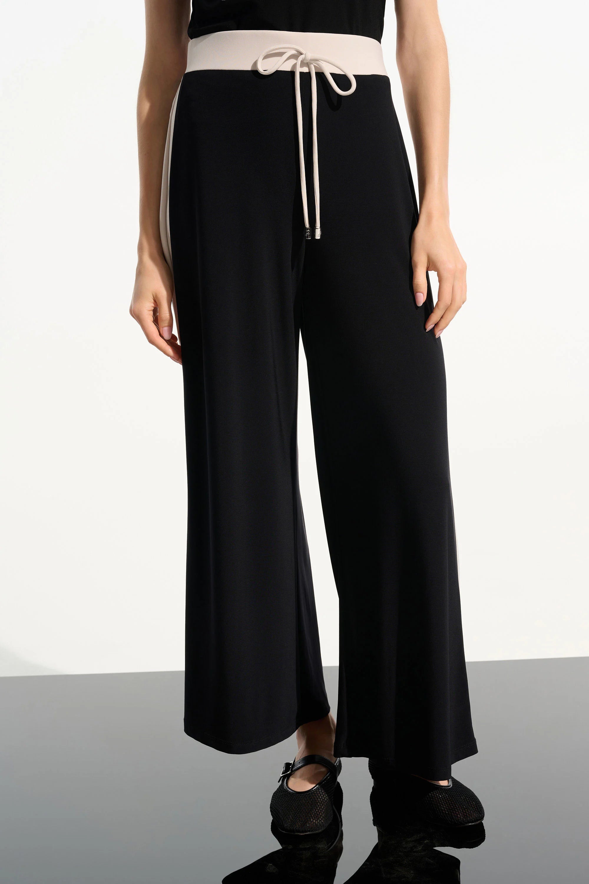 Joseph Ribkoff Silky Knit Color Block Wide Leg Pull-On Pants-261612