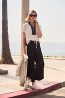 Joseph Ribkoff Silky Knit Color Block Wide Leg Pull-On Pants-261612