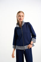 Scuba Jersey Jacket With Funnel Collar