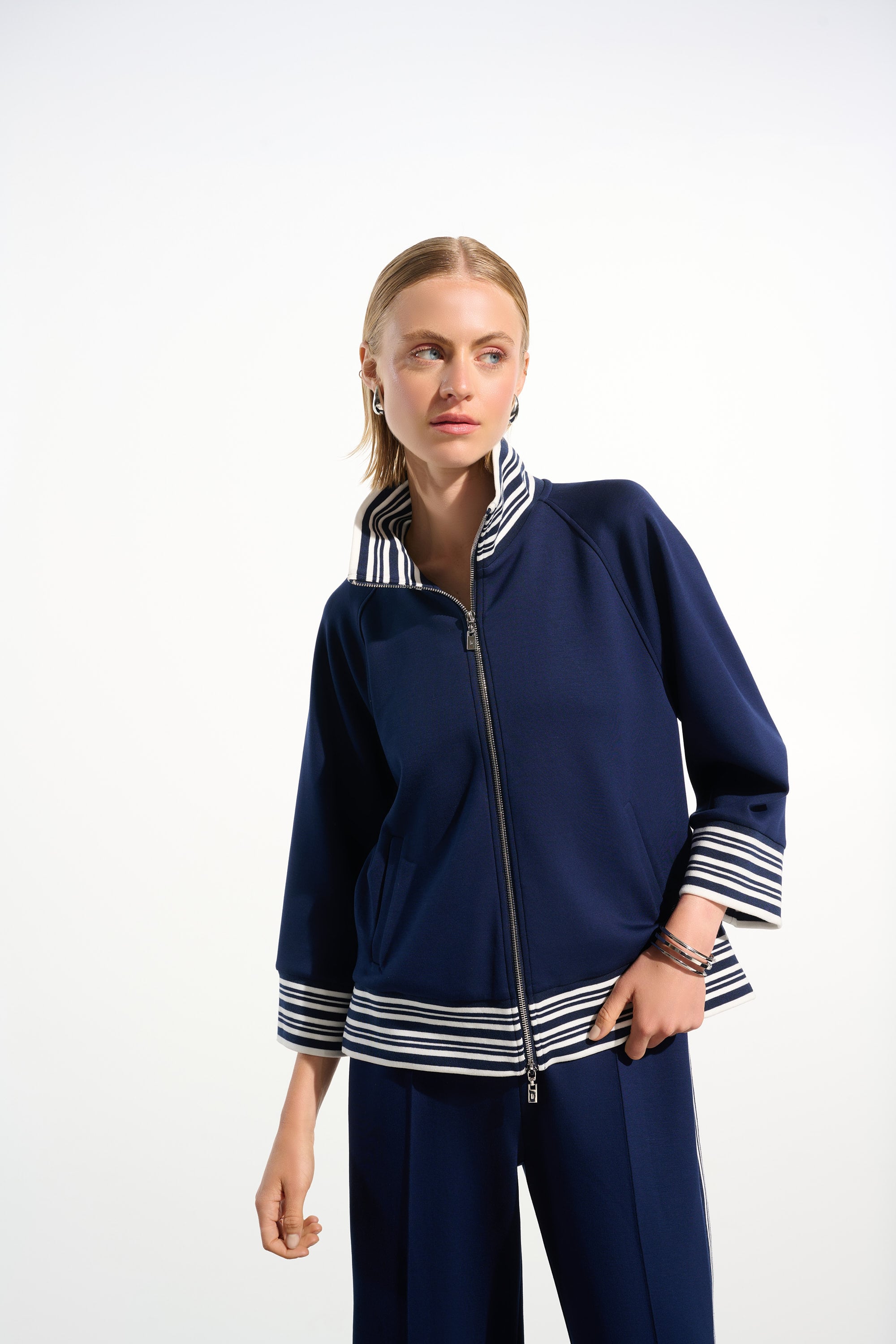 Scuba Jersey Jacket With Funnel Collar
