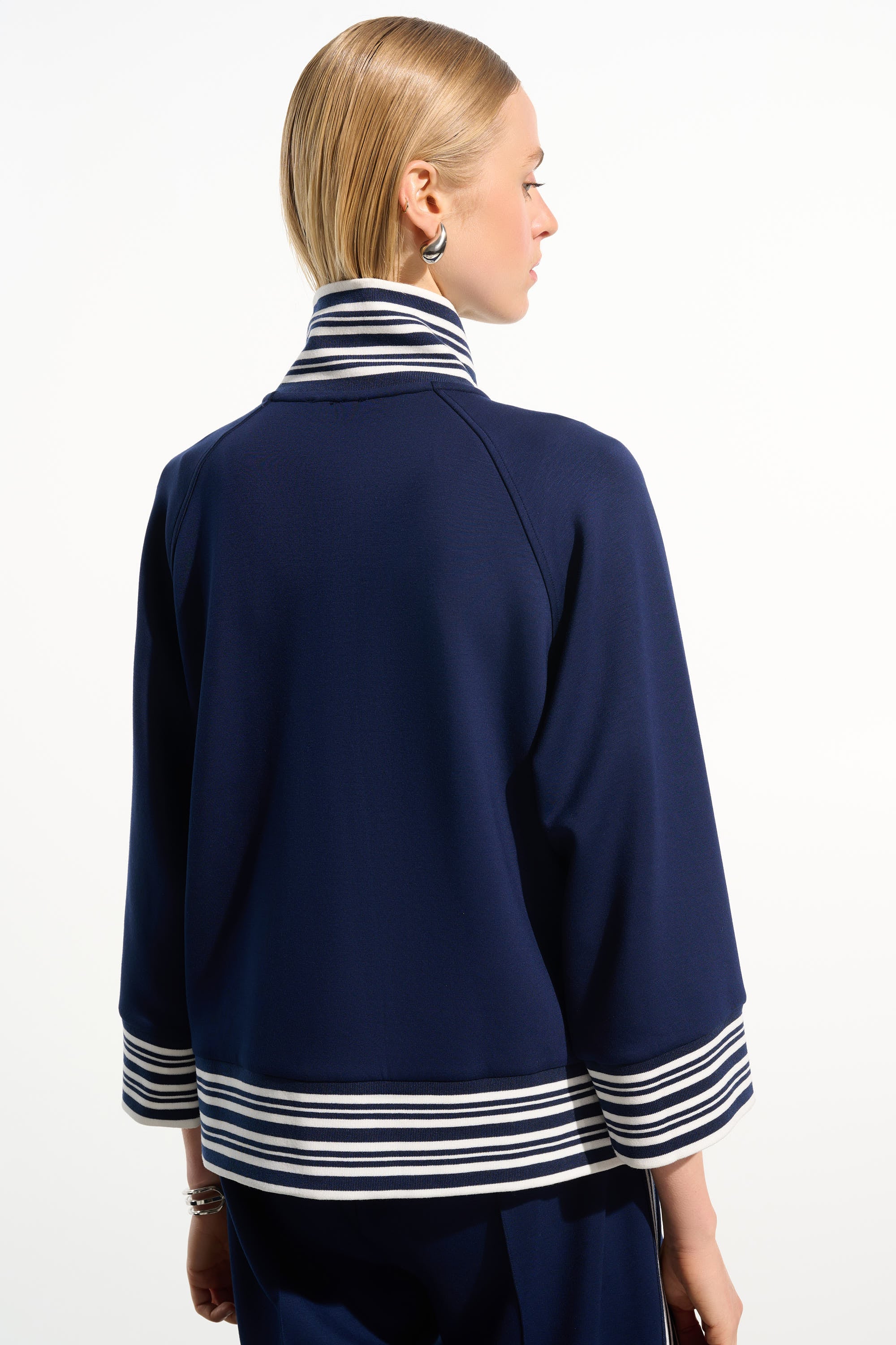 Scuba Jersey Jacket With Funnel Collar