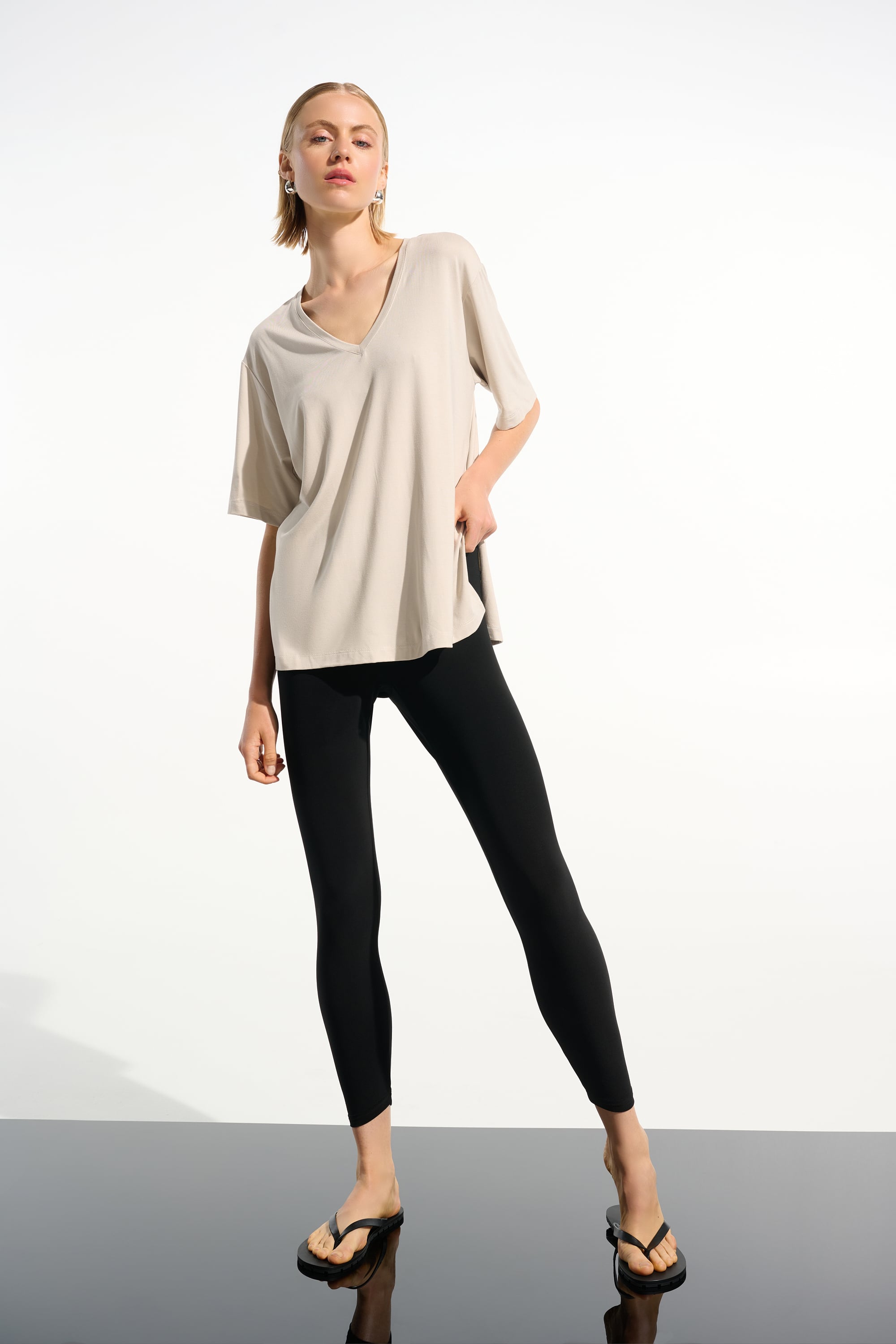 Silky Knit Pull-On Leggings With Tummy Control Waistband