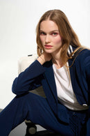 Joseph Ribkoff Silky Knit Fitted Blazer With Stripe Band Detail-261622
