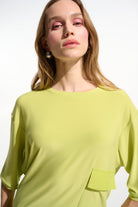 Silky Knit And Memory Boxy Tunic With Pocket Detail