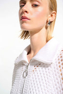 Joseph Ribkoff Boxy Sweater Knit With Zipped Neckline-261634