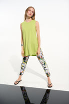 Jersey Sleeveless Straight Tunic With Scoop Neck