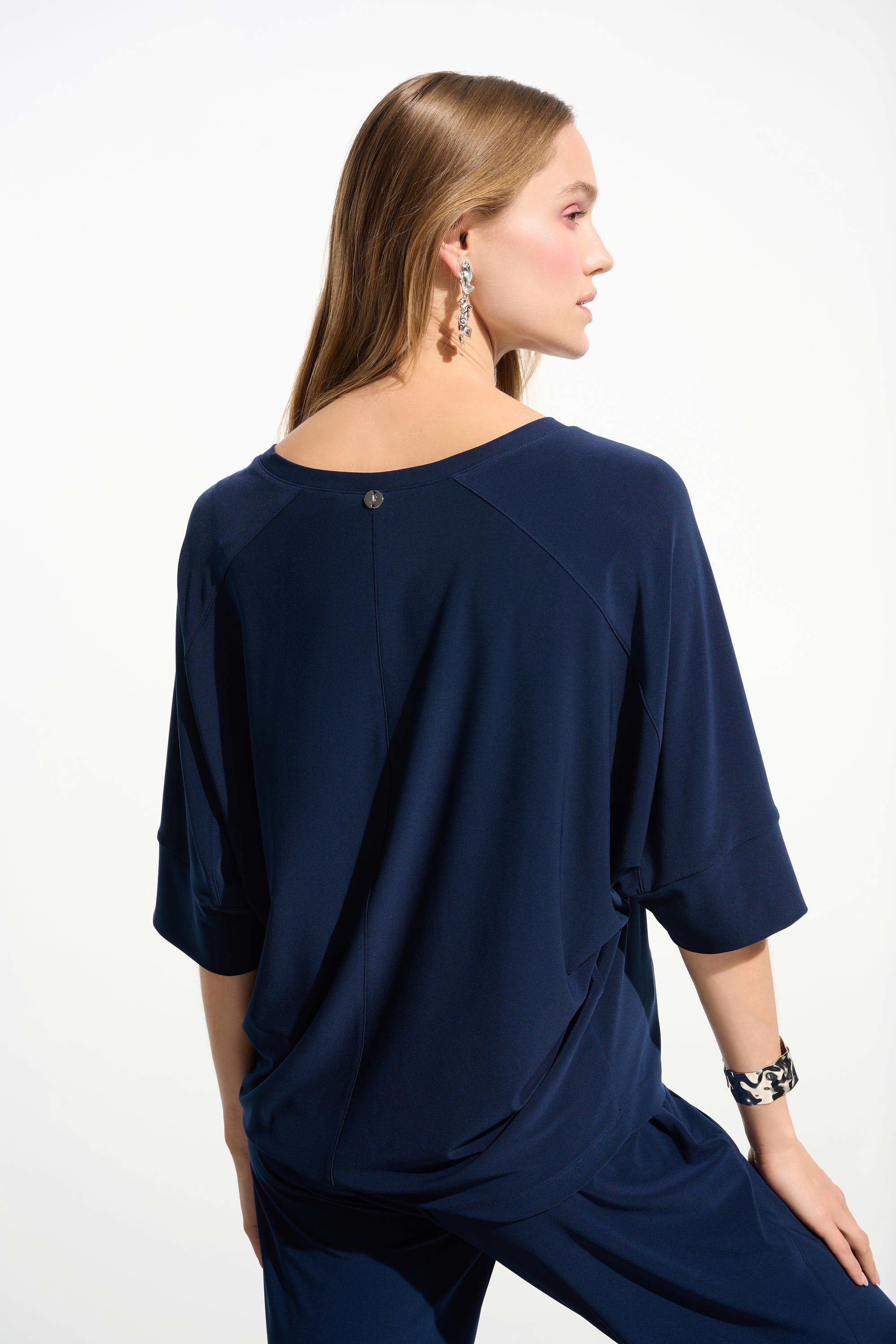 Joseph Ribkoff Silky Knit Boxy Top With V-neckline-261641