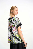 Joseph Ribkoff Silky Knit Tropical Print Straight Tunic With Mesh Insert-261643