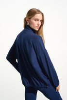 Stretch Nylon Boxy Mock Neck Outdoor Jacket