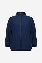 Stretch Nylon Boxy Mock Neck Outdoor Jacket