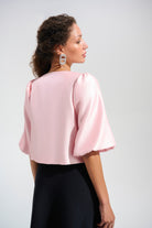 Signature | Shimmer Jacquard Boxy Jacket With Puff Sleeves