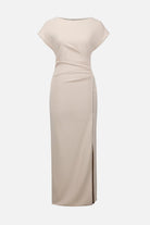 Signature | Scuba Crepe Sheath Gown With Rhinestones Piping