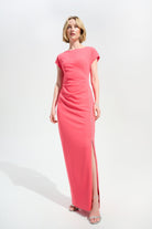 Signature | Scuba Crepe Sheath Gown With Rhinestones Piping