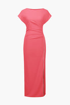 Signature | Scuba Crepe Sheath Gown With Rhinestones Piping
