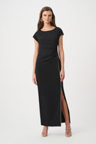 Signature | Scuba Crepe Sheath Gown With Rhinestones Piping