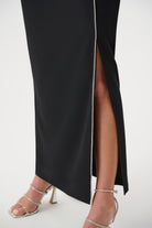 Signature | Scuba Crepe Sheath Gown With Rhinestones Piping
