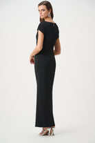 Signature | Scuba Crepe Sheath Gown With Rhinestones Piping