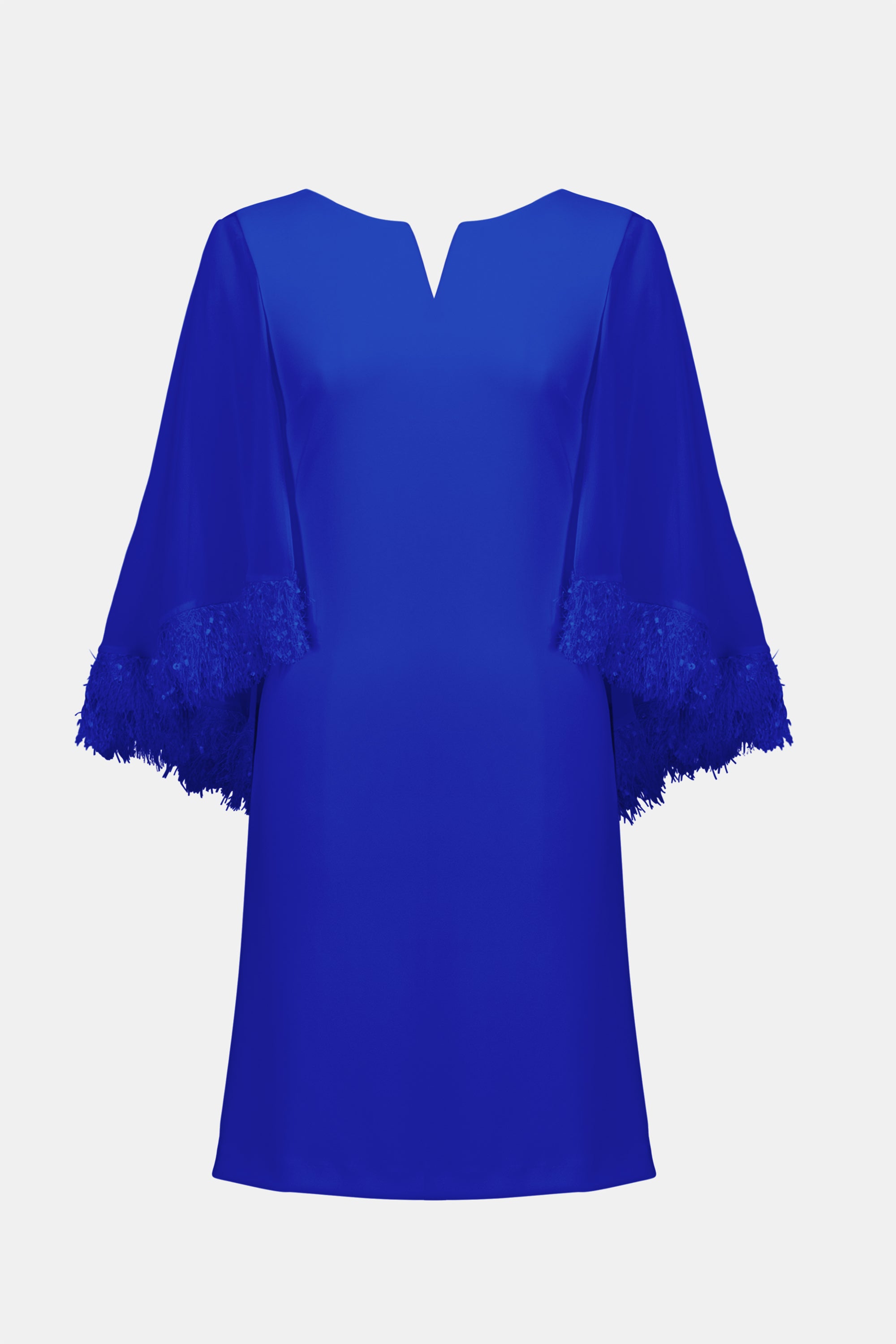 Signature | Silky Knit A-Line Dress With Chiffon Cape And Novelty Trim