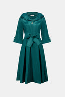 Joseph Ribkoff Signature | Stretch Taffeta Fit And Flare Dress With Lapel Collar-261719