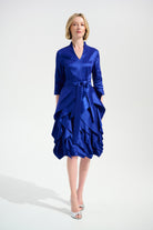 Signature | Stretch Taffeta Fit And Flare Dress With Cascading Ruffle Skirt