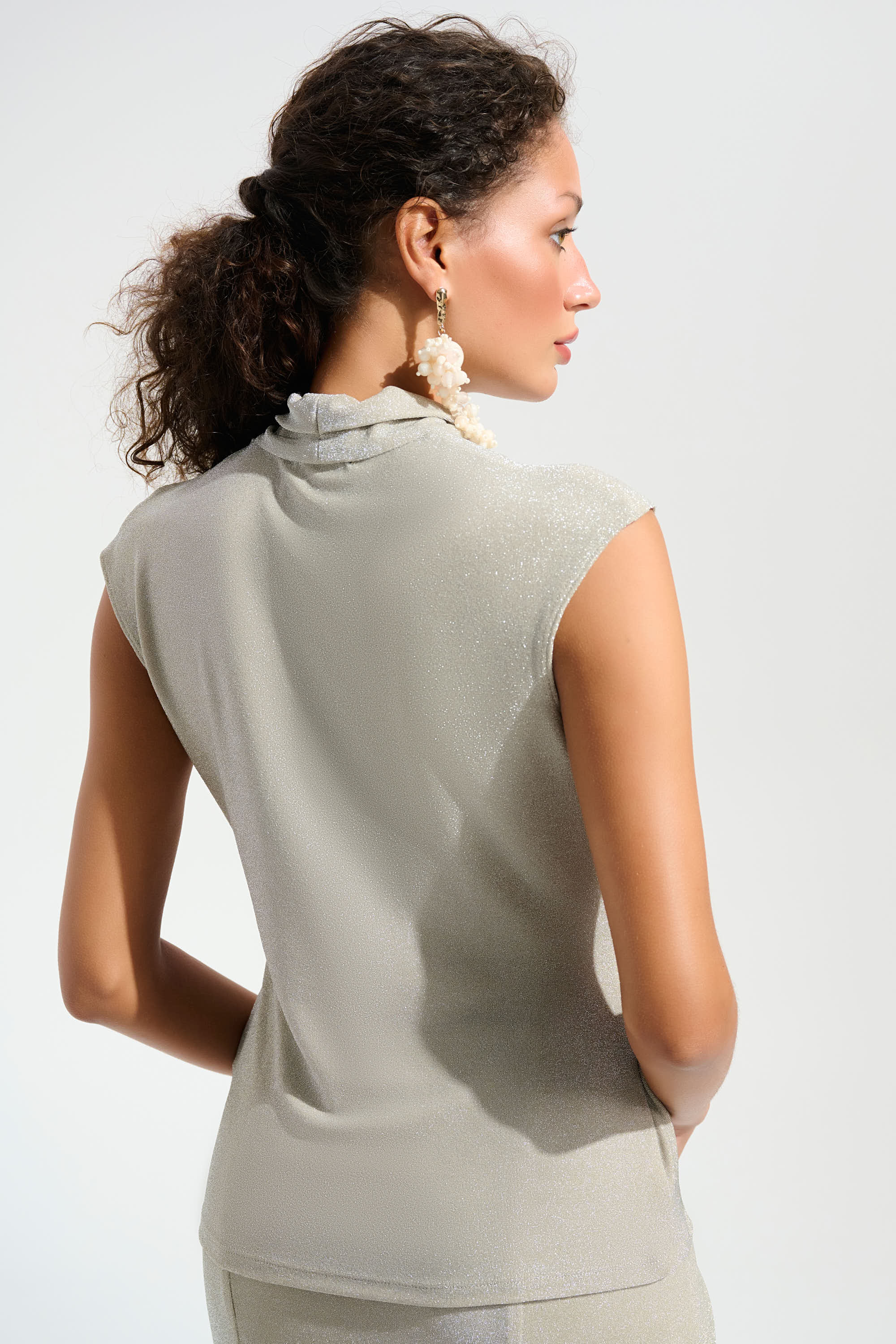 Signature | Sparkle Knit Wrap Top With Rhinestones Ornament