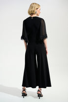 Signature | Silky Knit Wide Leg Jumpsuit With Chiffon Sleeves