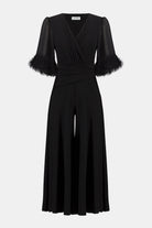 Signature | Silky Knit Wide Leg Jumpsuit With Chiffon Sleeves