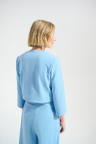 Signature | Scuba Crepe Fitted Jacket With Rhinestones Trim