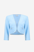 Signature | Scuba Crepe Fitted Jacket With Rhinestones Trim