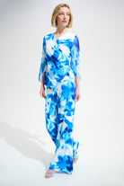 Signature | Silky Knit Floral Print Wrap Top With Chiffon Sleeves