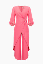 Signature | Silky Knit Culotte Jumpsuit With Chiffon Sleeves