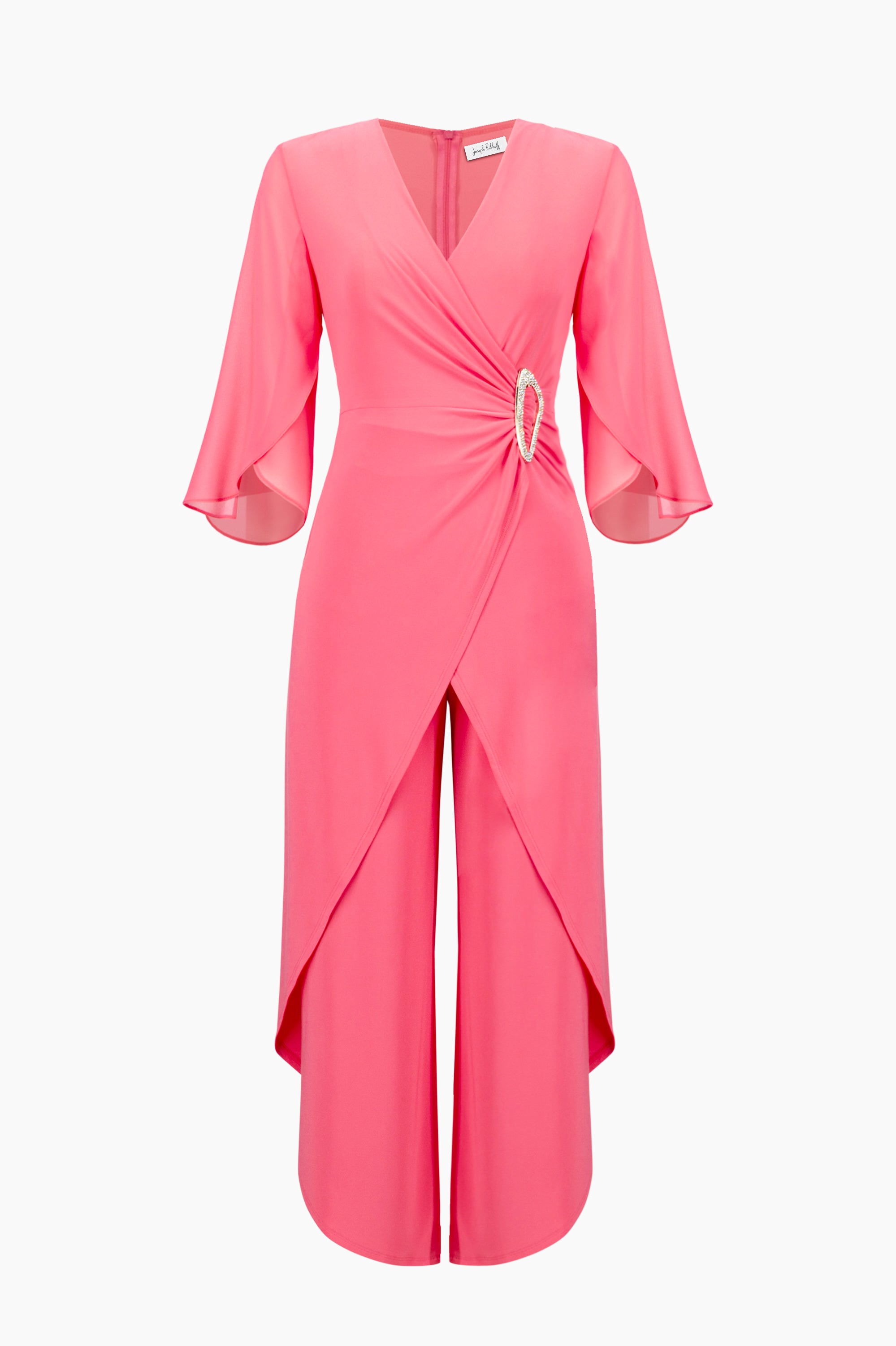 Signature | Silky Knit Culotte Jumpsuit With Chiffon Sleeves