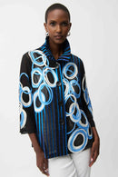 Joseph Ribkoff Satin And Mesh Soutache Jacket With Bell Sleeves-261904